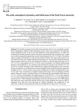 The Orbit, Atmospheric Dynamics, and Initial Mass of the Park Forest Meteorite