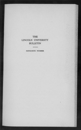 The Lincoln University Bulletin