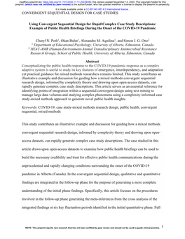 Using Convergent Sequential Design for Rapid Complex Case Study Descriptions: Example of Public Health Briefings During the Onset of the COVID-19 Pandemic