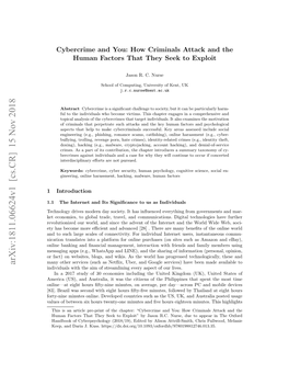 Arxiv:1811.06624V1 [Cs.CR] 15 Nov 2018 Individuals with the Aim of Streamlining Every Aspect of Our Lives