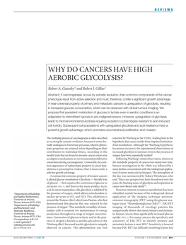 Why Do Cancers Have High Aerobic Glycolysis?