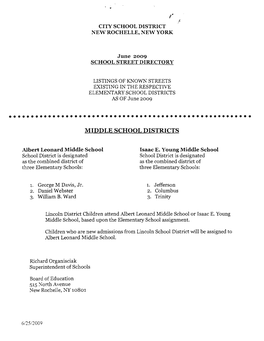 New Rochelle School District Street Directory