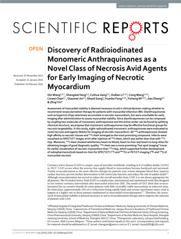 Discovery of Radioiodinated Monomeric Anthraquinones As A