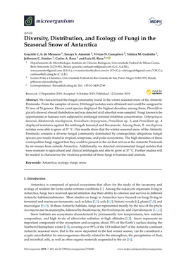 Diversity, Distribution, and Ecology of Fungi in the Seasonal Snow of Antarctica