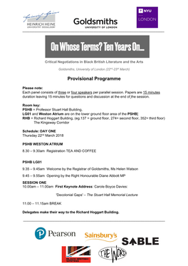 Provisional Programme