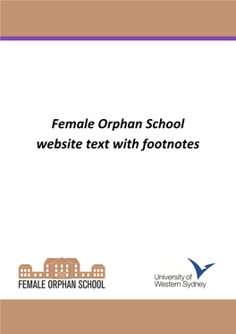 Female Orphan School Website Text with Footnotes