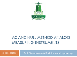 Measurements of AC Voltage and Current