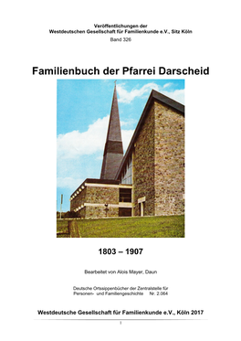 Familienbuch Der Pfarrei Darscheid 1803-1907