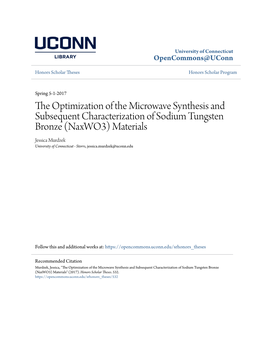 The Optimization of the Microwave Synthesis and Subsequent