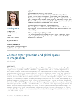 Chinese Export Porcelain and Global Spaces of Imagination Julia Reynolds