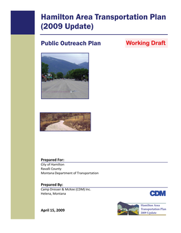 Public Outreach Plan Working Draft