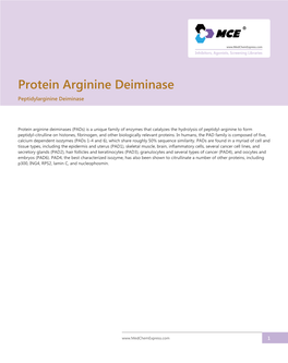 Protein Arginine Deiminase Peptidylarginine Deiminase