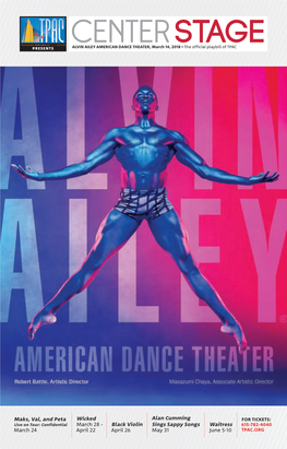 ALVIN AILEY AMERICAN DANCE THEATER, March 14, 2018 • the Official Playbill of TPAC