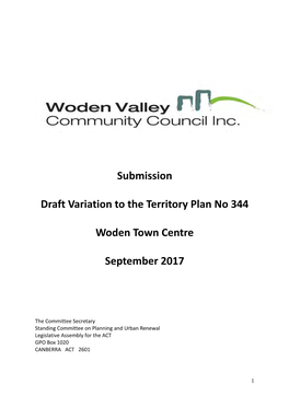 Draft Variation to the Territory Plan No 344