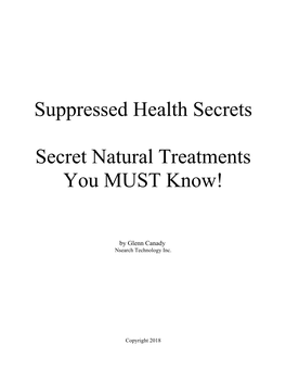 Suppressed Health Secrets Secret Natural Treatments You MUST Know!