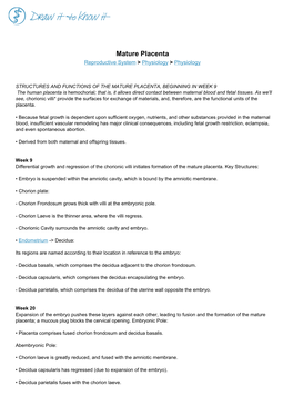 Mature Placenta Reproductive System > Physiology > Physiology