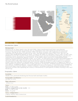 The World Factbook Middle East :: Qatar Introduction :: Qatar
