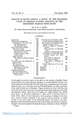 Plague in South Africa: a Study of the Epizootic Cycle in Gerbils (Tateba Brantsi) in the Northern Orange Free State