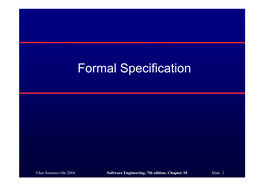 Formal Specification