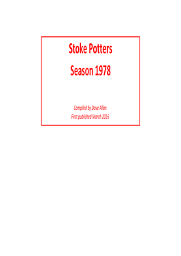 Stoke Potters Season 1978