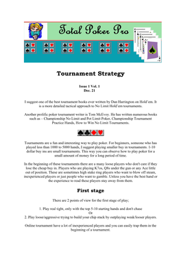 Tournament Strategy