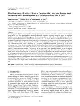 Identification of Gall Midges (Diptera: Cecidomyiidae) Intercepted Under