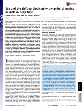 Sex and the Shifting Biodiversity Dynamics of Marine Animals in Deep Time