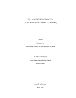 The Problem with Pussy Power: a Feminist Analysis