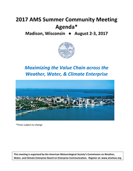 American Meteorological Society Summer Community Meeting