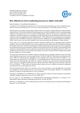 How Efficient Are Frost Weathering Processes in Alpine Rockwalls?
