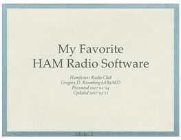 My Favorite HAM Radio Software