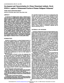 HMSA4, Against a Melanosomal Fraction of Human Malignant Melanoma'