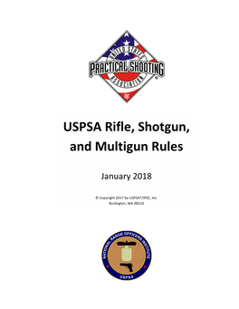 USPSA Rifle, Shotgun, and Multigun Rules