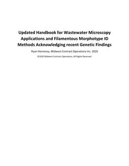 Updated Handbook for Wastewater Microscopy Applications and Filamentous Morphotype ID Methods Acknowledging Recent Genetic Findi
