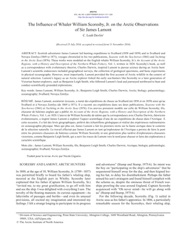 The Influence of Whaler William Scoresby, Jr. on the Arctic Observations of Sir James Lamont C