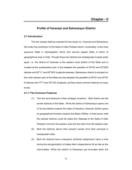 Profile of Varanasi and Saharanpur District