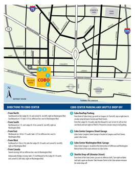 Cobo Center Directions and Parking.Pdf