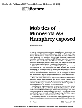 Mob Ties of Minnesota AG Humphrey Exposed