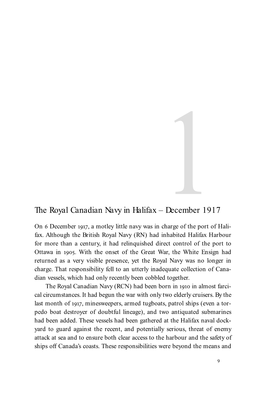 The Royal Canadian Navy in Halifax – December 1917