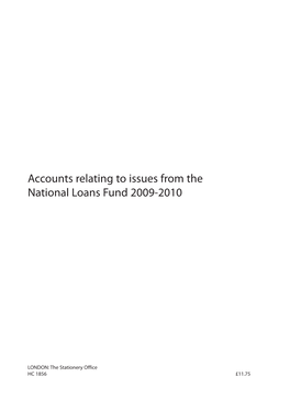 Accounts Relating to Issues from the National Loans Fund 2009-2010