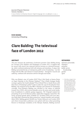 Clare Balding: the Televisual Face of London 2012