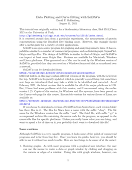Data Plotting and Curve Fitting with Scidavis David P