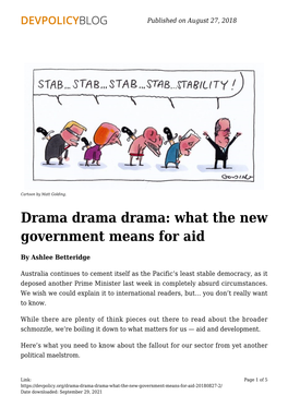 Drama Drama Drama: What the New Government Means for Aid