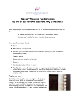 Tapestry Weaving Fundamentals-2