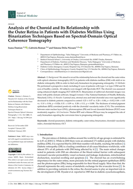 Analysis of the Choroid and Its Relationship with the Outer Retina