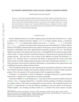 On Positive Definiteness Over Locally Compact Quantum Groups 3