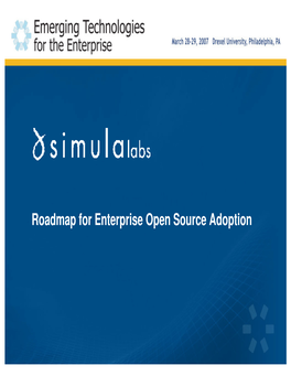 Roadmap for Enterprise Open Source Adoption Agenda