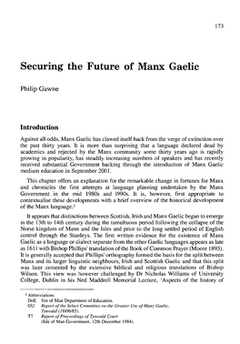 Securing the Future of Manx Gaelic