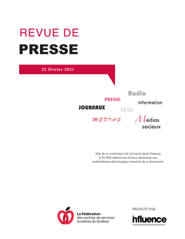 25 Février 2021 PRESSE