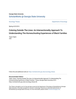 An Intersectionality Approach to Understanding the Homeschooling Experiences of Black Families